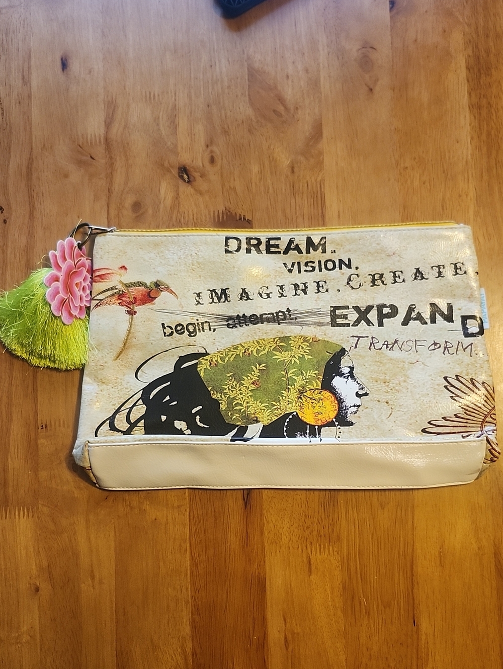 Papaya Dream Vision Zip Pouch with Tassel/NWT